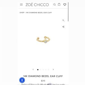 Zoe Chicco Gold Ear Cuff 14k diamond